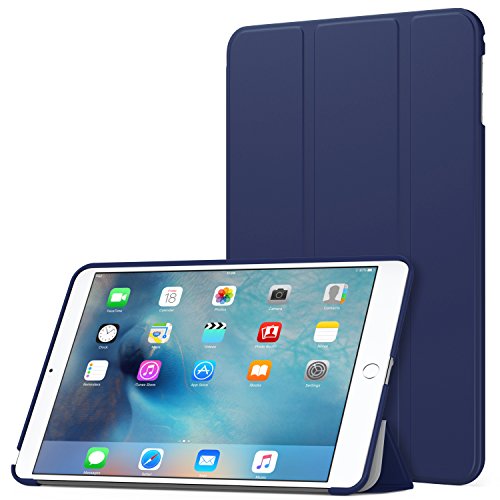 MoKo Hülle für iPad Mini 4 - Ultra Slim Lightweight Schutzhülle Smart Cover mit Auto Schlaf / Wach Funktion und Standfunktion für Apple iPad Mini 4 7.9" IOS 2015 Genaration Tablet, Marineblau