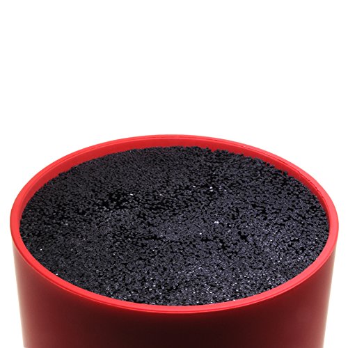 Design Messerblock „universal“ mit Borsteneinsatz aus Kunststoff, unbestückt, Block für Messer 22,5cm Höhe, Farbe rot, Marke YOUZiNGS - 5