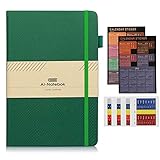  2019 Cuaderno planificador semanal/mensual/anual con calendario, 120 g/m², tapa dura de papel grueso, planificador diario A5 para hombres/mujeres, 96 páginas de notas, 8.5 x 5.8 pulgadas, color verde