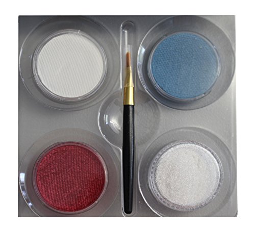 Eulenspiegel Motiv Set Eiskönigin bestehend aus 4 Farben und einem Pinsel, 6 Stück - 4