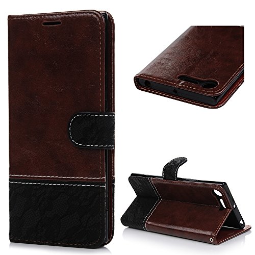 Sony Xperia XZ Premium Hardcase Sony Xperia XZ Premium Flip Hülle YOKIRIN Premium Stitching PU Leder Schutzhülle TPU Innenschale Wallet Case Brieftasche Flipcase Klapptasche Portemonnaie Handyhülle mit Karteneinschub Standfunktion und Magnetverschluß Crazy Horse Spitze Schwarz-Braun