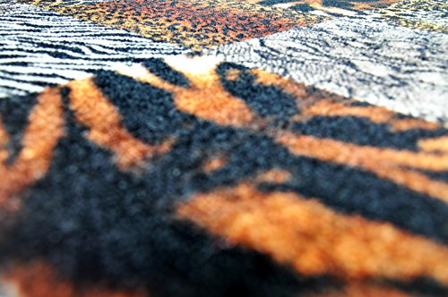 Designer-Fußmatte für Flur, Bad, Innen- und Außen-Bereich | Rutschfester und waschbarer Fuß-Abtreter | Praktischer Fußabstreifer und Schmutzfang-Matte | Afrika 50 x 70 cm Braun-Weiss | DECO-MAT - 2