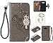 Produktbild für Samsung Galaxy J3 (2016 Edition) PU Diamant Strass Niedlich Eule Leder Silikon Schutzhülle Handy case Book Style Portemonnaie Design für Samsung Galaxy J3 (2016 Edition) + Schlüsselanhänger ( 0P (6)