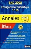 Image de Enseignement scientifique 1e ES : Sujets corrigés