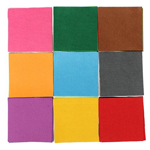 KING DO WAY 42 Farben Filz Stoff Polyester handmade Filzstoff Bastelfilz DIY Stoff Sewing Multicolore 15x15cm - 3