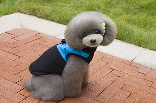 Ectkuee Waterproof Dog Coat Jacket Warm Padded Puffer Pet Dog Puppy Clothes Vest (Blue,5XL)