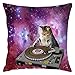 Produktbild Eanijoy Kissenbezug Universe DJ cat Spring Decorative Throw Pillow Covers 20x20 Inch, Garment Double Sided Square Pillow Cases Pillowcase Sofa Cushion