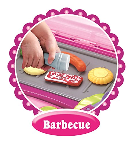 Vinsani Children Kids Pink Light & Sound Barbauqe BBQ Garden Outdoor Party Food Cooking Little Chef Pretend Role Play Toy Set