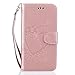 Produktbild iPhone 7 Plus Hülle, iPhone 7 Plus Handytasche in Farbe Roségold, Leweiany iPhone 7 Plus Schutzhülle PU Leder im Bookstyle Wallet Lederhülle Handyhülle Flipcover Klapphülle Ledertasche mit Kartenfach Aufstellfunktion Magnetverschluss Extra Dünn Schutzhülle Ständer Case Hülle Leder Wallet Tasche Flip Brieftasche Etui Schale für Apple iPhone 7 Plus 5.5 Zoll
