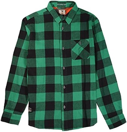 Foustar Clothing Ishod Flannel Long Sleeve Shirt Kelly Green Medium Skateboard/Clothing/Plaid