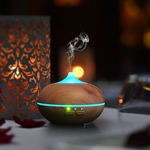 Aroma Diffuser, MaxTronic 150ML Ultraschall Öl Diffusor Holzmaserung Luftbefeuchter Duftzerstäuber Humidifier Aromatherapie Diffusor mit 7 Farben LED Licht und Abschaltautomatik für Babies Kinderzimmer Haus, Wohnzimmer, Schlafzimmer, Büro, Yoga, Spa, Raum - 6