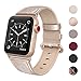 Price comparison product image Ceaber Leather Strap Compatible for Apple Watch Band 38mm 40mm, Genuine Leather Band Replacement Strap for iWatch Apple Watch Series 4 3 2 1, Sports & Edition Women, Rose Gold