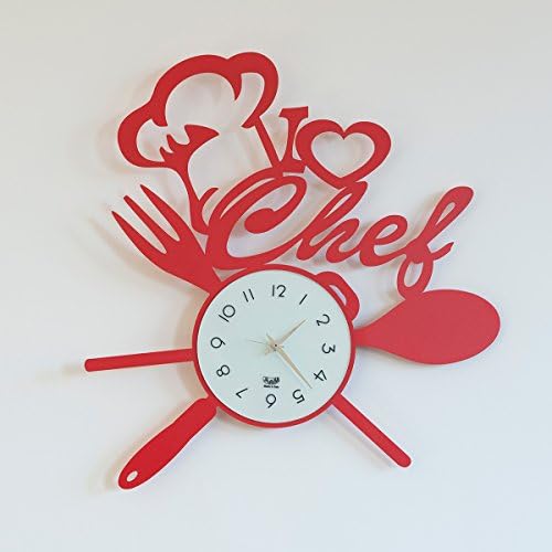 Arts and Crafts Matryoshka Nesting "I Love Chef Wall Clock Metal – 50lx50h cm red
