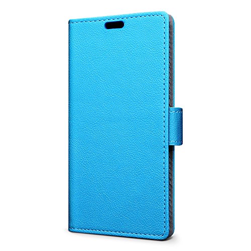 SLEO Funda Moto G5  Cartera Carcasa Piel PU Suave Flip Folio Caja Super Delgado  Estilo Libro Soporte Plegable y Cierre Magn  tico  para Motorola Moto G5 - Azul