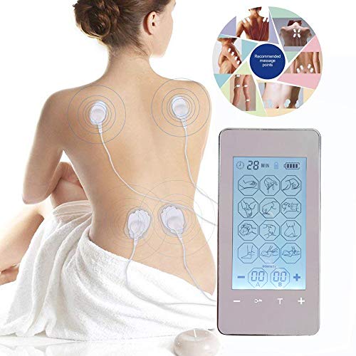 Chucalyn Elettronico Muscolare stimolatore Pain Relief Massager, 12 modalità e 20 impostazioni di intensità, 8 pastiglie Trattamento Schiena, Collo, Braccia, Gambe, ABS, artrite e sciatico