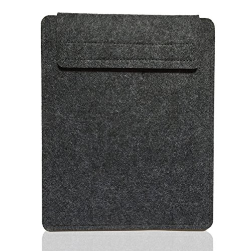iPad Air/Air2 Tablet Schutzhülle Tasche Case Sleeve aus Filz, Etui - 26x19 cm 10 Zoll Smartcover geeignet, auch für Galaxy Tab A (Anthrazit)