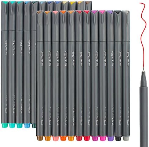 Soucolor Fineliner Pens Pack of 24 Bright Colours Superfine Line Width: 0.38 mm for Drawing Bullet Journal Secret Garden Colouring and relaxed Writing and Drawing 24 Farben Fineliners