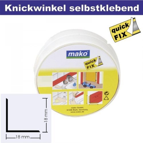 Knickwinkel Winkel Profil selbstklebend 18 x 18 mm in weiss 5 m Rolle
