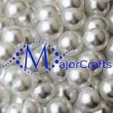 MajorCrafts® 1000pcs White 4mm ss16 Flat Back Half Round Resin Pearls