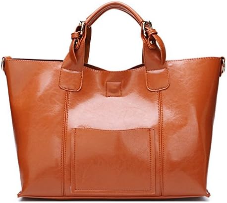 Women's handbags Real leather Shoulder bag Messenger bag Totes (Brown)