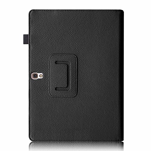 Invero® Premium Hülle Ledertasche umfasst Ständer Feature, Displayschutzfolie und Eingabestift Kugelschreiber für Samsung Galaxy Tab S 10,5 Zoll SM-T800 (Schwarz / Black) - 3