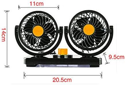 12V Car fan 24v non-leaf air conditioner fan 220V home Mute fan Adjustable speed Base section 12V, base-type double head fan 24V