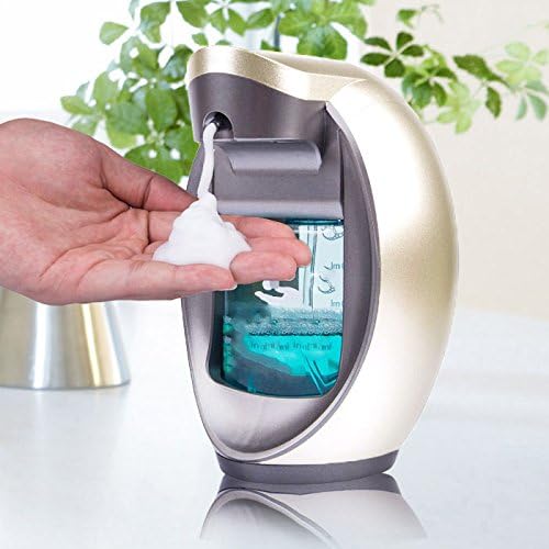 Miyare Soap Dispenser Infrared Sensor Foam Hand Touchless Soap Dispenser 480 lm Waterproof Design Applicable to Kitchen / Bathroom / Toilet (Gold)