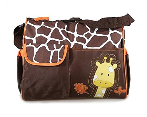 Multifunctional Mummy Handbag Baby Diaper Nappy Changing Bag (Orange Giraffe Pattern)