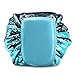 Produktbild lxfxin Drawstring Cosmetic Bag, Multifunction Large Capacity Waterproof Travel Makeup Storage Pouch, Bling Mermaid Sequin Toiletry Bag for Womens Girls, Silver and Blue