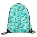 Produktbild gthytjhv Rucksack mit Kordelzug Kids Adults Waterproof Bag for Gym Traveling Mermaid Tail Fish Scale Style Lightweight Unique 16.9x14.2
