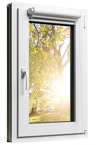 TEXMAXX Fensterrollo Duo-Rollo Doppelrollo Sonnenschutz mit Kettenzug und Klemmfix ohne bohren in WEISS, Leisten in Weiss – 110 x 150 cm – inkl. Zubehör - 5