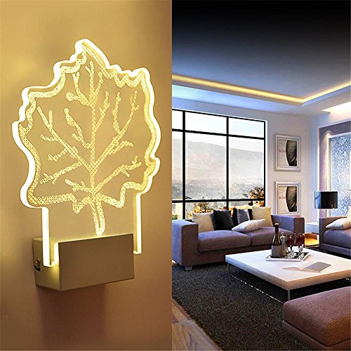 Preisvergleich Produktbild Moderne kreative Nachttischlampe Wandlampe Ganglichter Raumleuchte Wand Schlafzimmer den Wandlampe Flurlampe führte Maple Leaf Wandleuchte leben
