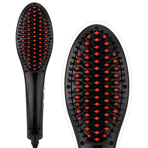 Molain Haarglätter , elektrische Haarbürste  mit Verbrühschutz und  Antistatik( schwarz) - 5