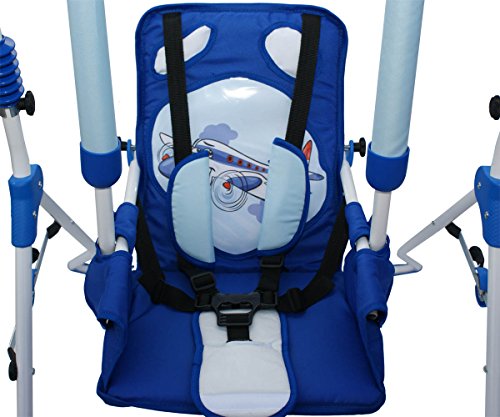Clamaro 4 in 1 Babyschaukel ‚SWING‘ in 6 Motiven – Indoor Baby Schaukel, Wippe, Liege und Hochstuhl in einem, Sicherheitsgurt mit Bügel, gepolsterter Sitz, kompakt zusammenklappbar - 4