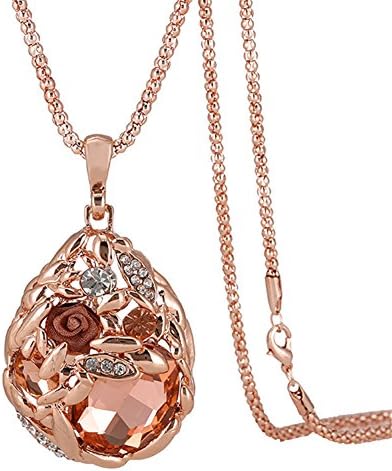 Austrian crystal wheat shape pendant necklace.The treasure in cornfield