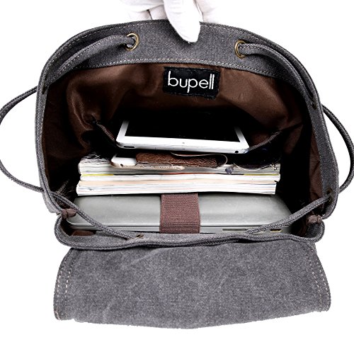 bupell Urban Daypacker L - Vintage Canvas Rucksack Backpack f  r Schule  Uni  Arbeit  Freizeit