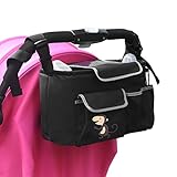 Zuoao Baby Kinderwagen Organizer Buggys Kinderwagentasche Organiser Kinderwagen Zubehör mit Mobiltelefon-Halter,Regenschutz und 4 Kinderwagenbefestigungen