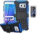 Produktbild ISENPENK Samsung Galaxy S7 Edge(2016)/G935F/S7 Edge Duos Stand Case mit Panzerglas Schutzfolie,TPU+PC Ultra Slim Silikon Tough Rugged Dual-Layer Hardcase with Built-in Kickstand Thin Schutzhüllen,Wasserdicht Shockproof Anti Slip Protection Hülle Tasche für Samsung Galaxy S7 Edge(2016)/G935F/S7 Edge Duos 5.5Zoll-[blau]+Panzerglas/Schutzfolie/Displayschutzfolie