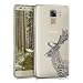 Produktbild kwmobile Hülle für Huawei Honor 7/Honor 7 Premium - TPU Silikon Backcover Case Handy Schutzhülle - Cover klar Hirsch Zeichnung Design Schwarz Weiß