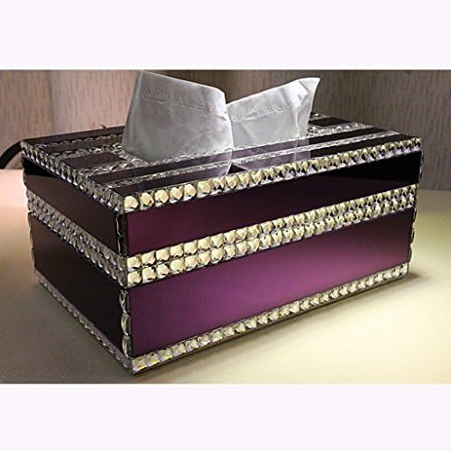 Tissue box High - Grade Paper Towel Box Luxury Continental Creative Crystal Diamond Pumping Paper Boxes Living Room Coffee Table Paper Towels Boxes Napkin Box ( Color : Purple )