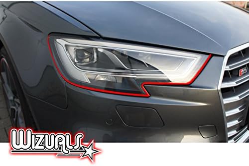 Devil Stripes Eye Headlight Original Wizuals + Mirror Set 4x Devil Stripes Stripes Set of 6with 2x Free Mirror Benz E Class W211Stripes in red