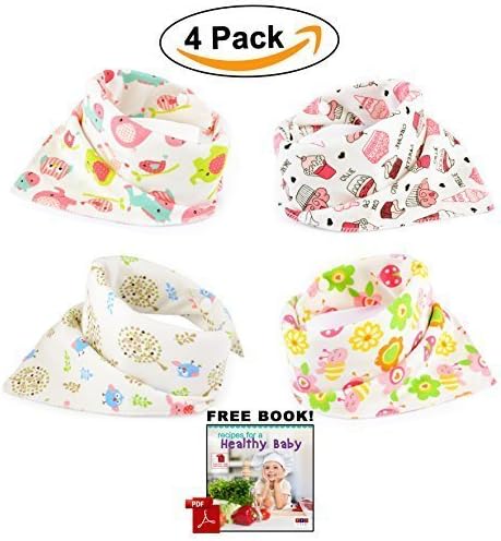 Bandana Baby Bibs For Girls Cute Pretty Princess 100% Cotton Super-Stylish Anti-Smell Anti-Bacterial Apron Quick Dry Avoids Drool Rash with Nickel-Free Snaps, Best for Sensitive Skin Buy Now!