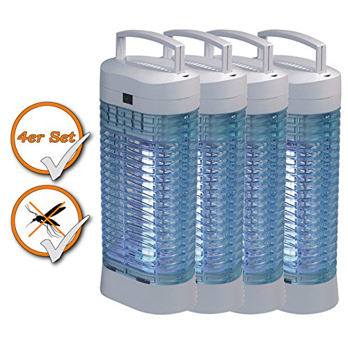 Preisvergleich Produktbild 4er Set Insektenvernichter ohne Chemie, tötet Mücken + Insekten, Hochspannung 2000V, geruchsneutral