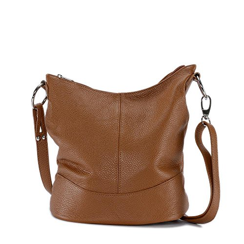 Oh My Bag Beaubourg 2018 - Bolso de piel para mujer, diseño de bandolera, Rojo (COGNAC FONCE), compact