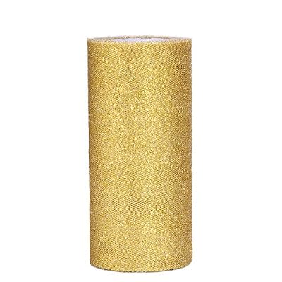 Outus 6 Pouces Filet en Tulle Organza Ribbon Rouleau Bobine Tulle, 25 Yards, Or