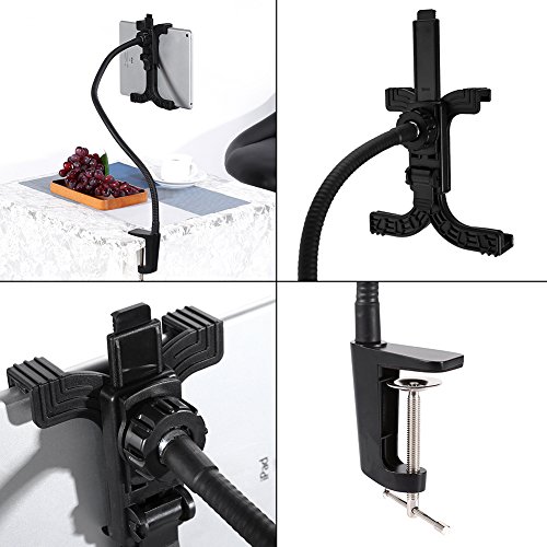 Tablet Halterung 360 Grad Einstellbar Desktop Ständer Stabil Handyhalter Notebookständer für Smartphone und Tablet Schwarz - 2