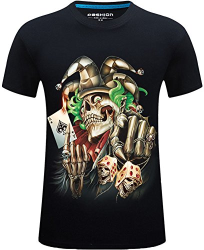 CoolGo - Camiseta de Manga Corta - para niño Negro Chicute 01 4XL/Longitud :75.9 cm/Busto :116 cm