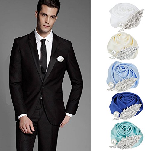 Rosenknospen Anstecker Hochzeit Gästeanstecker Hochzeitsanstecker Anstecknadel – Königblau - 9