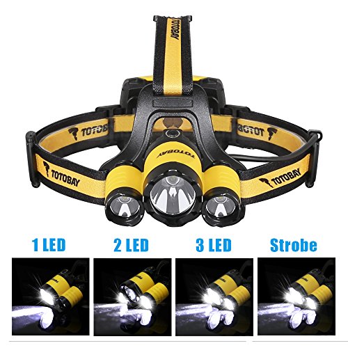Stirnlampe Kopflampe LED-Stirnlampe, Einstellbar leicht und ultrahell mit 3/4Modi Zoom-Technologie, Perfekt fürs Angeln, Jagen, Lesen, Wandern, Radfahren - 4