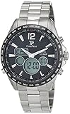 Time Piece Herren-Armbanduhr GPS Chronograph World Timer Analog - Digital Quarz Edelstahl TPGS-10573-21M